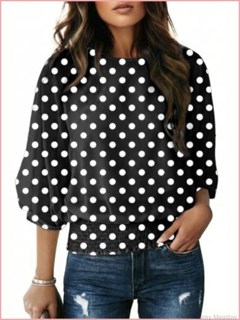 Women's Boat Neck Flowy Chiffon Blouse - 3/4 Sleeve Poncho Top